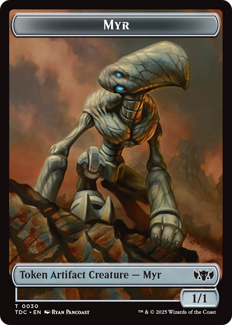 Snake // Myr Double-Sided Token [Tarkir: Dragonstorm Commander Tokens] | Cards and Coasters CA