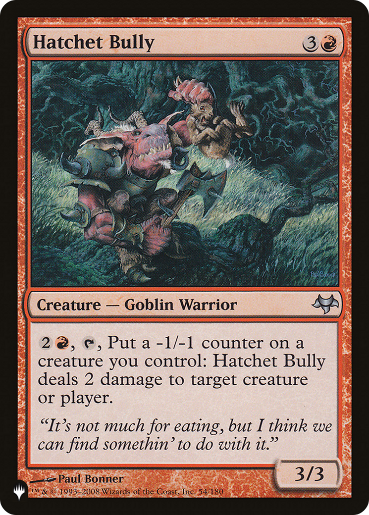 Hatchet Bully [The List Reprints] | Cards and Coasters CA