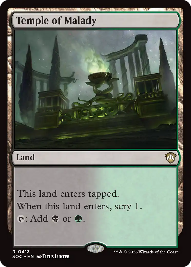 Temple of Malady [Secrets of Strixhaven Commander] | Cards and Coasters CA