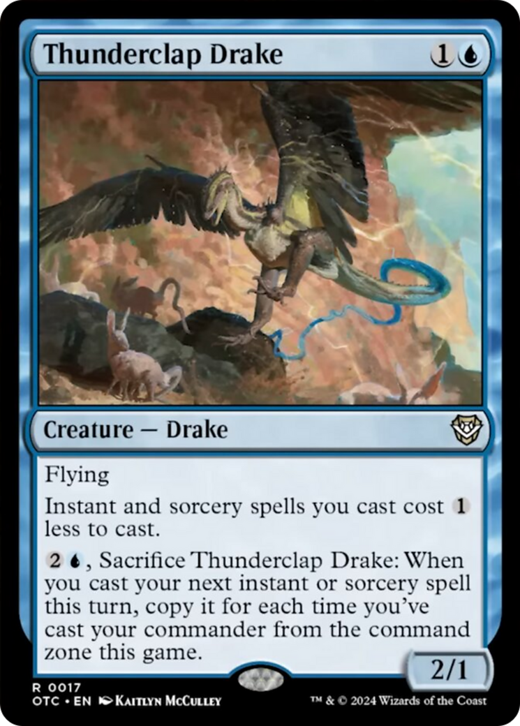 Thunderclap Drake [Outlaws of Thunder Junction Commander] | Cards and Coasters CA