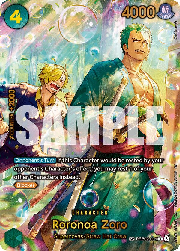 Roronoa Zoro (PRB02-006) (SP) (Alternate Art) [The Azure Sea's Seven] | Cards and Coasters CA