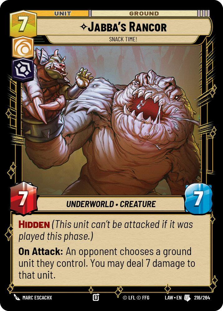 Jabba's Rancor - Snack Time! (216/264) (216/264) [A Lawless Time] | Cards and Coasters CA