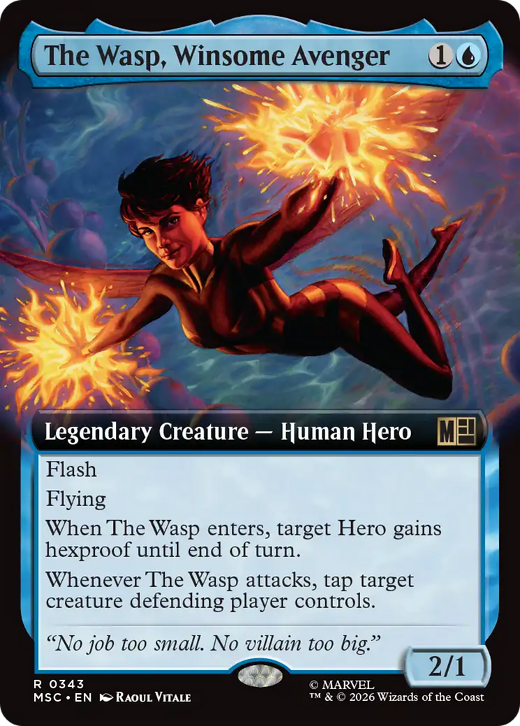 The Wasp, Winsome Avenger (Extended Art) [Marvel Super Heroes Commander] | Cards and Coasters CA