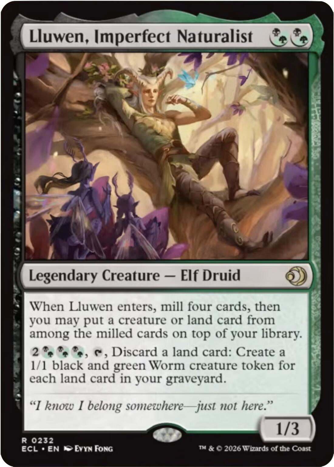 Lluwen, Imperfect Naturalist [Lorwyn Eclipsed] | Cards and Coasters CA