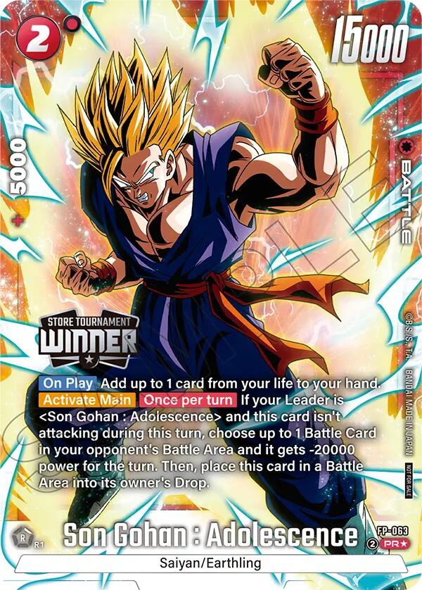 Son Gohan : Adolescence (Tournament Pack -Winner- 09) [Fusion World Tournament Cards] | Cards and Coasters CA