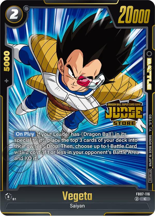 Vegeta (Judge Pack (Store Judge) 05) [Fusion World Tournament Cards] | Cards and Coasters CA