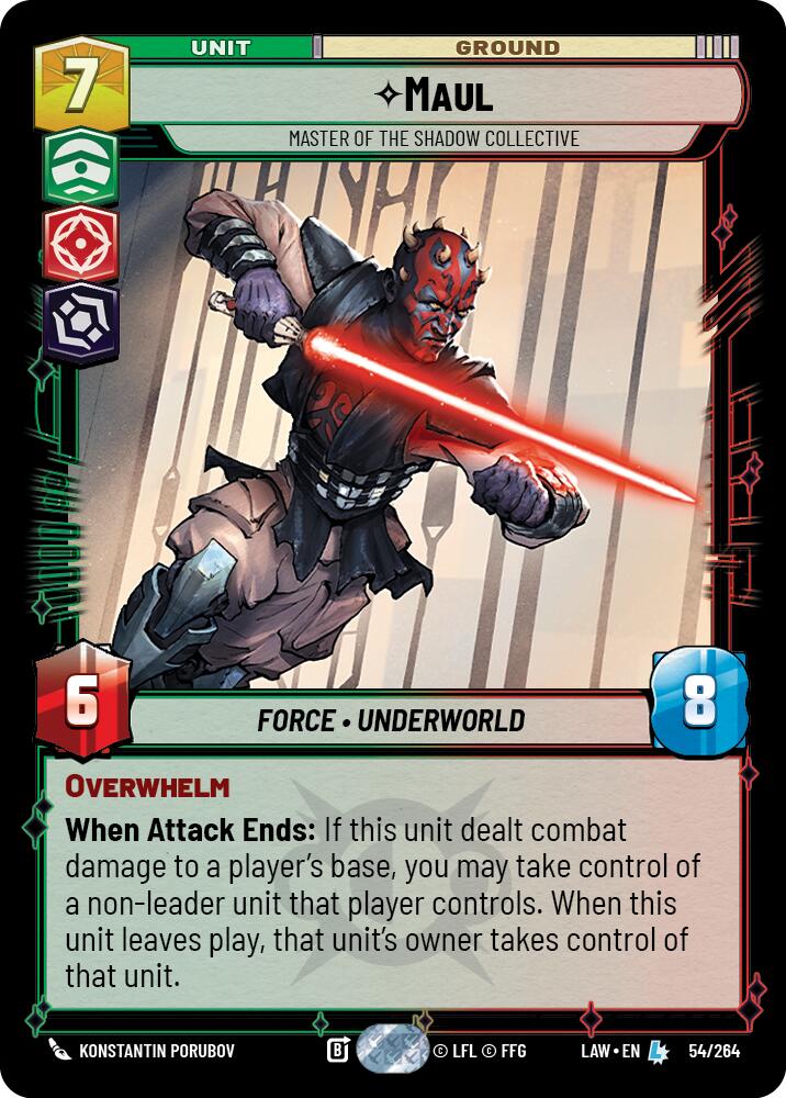 Maul - Master of the Shadow Collective (54/264) (54/264) [A Lawless Time] | Cards and Coasters CA