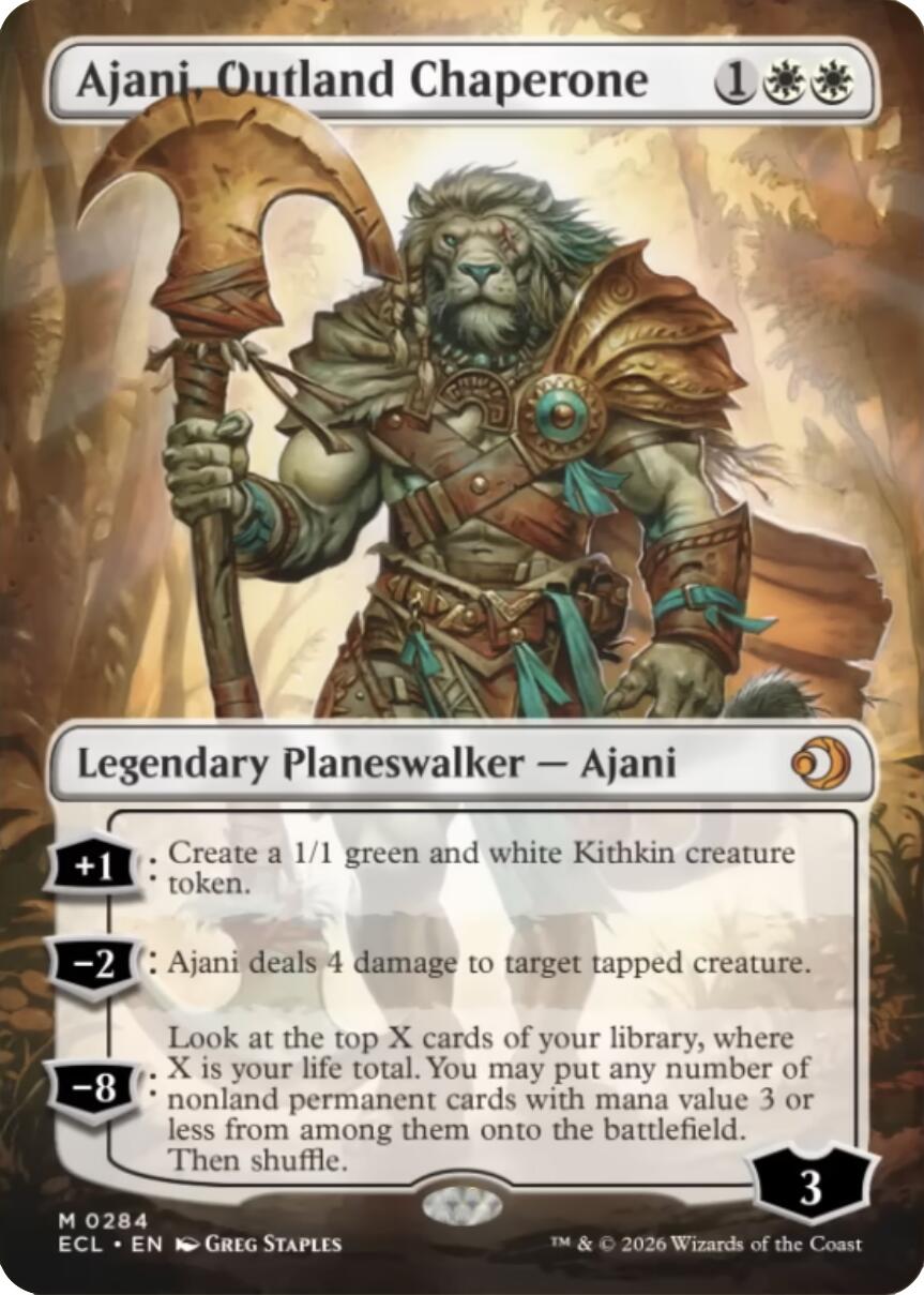 Ajani, Outland Chaperone (Borderless) [Lorwyn Eclipsed] | Cards and Coasters CA