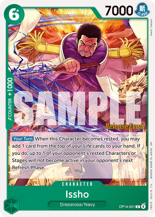 Issho (OP14-021) [The Azure Sea's Seven Release Event Cards] | Cards and Coasters CA