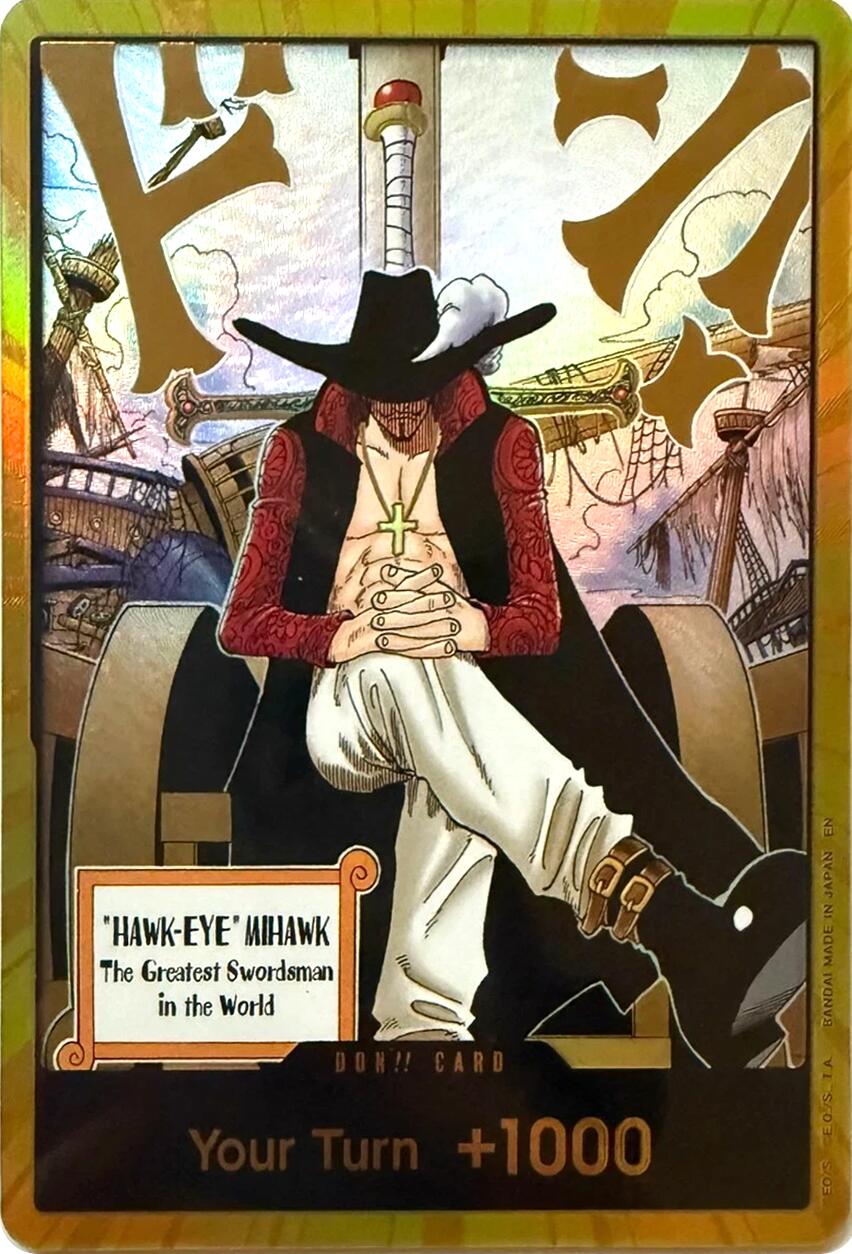 DON!! Card (Dracule Mihawk) (Gold) [The Azure Sea's Seven] | Cards and Coasters CA