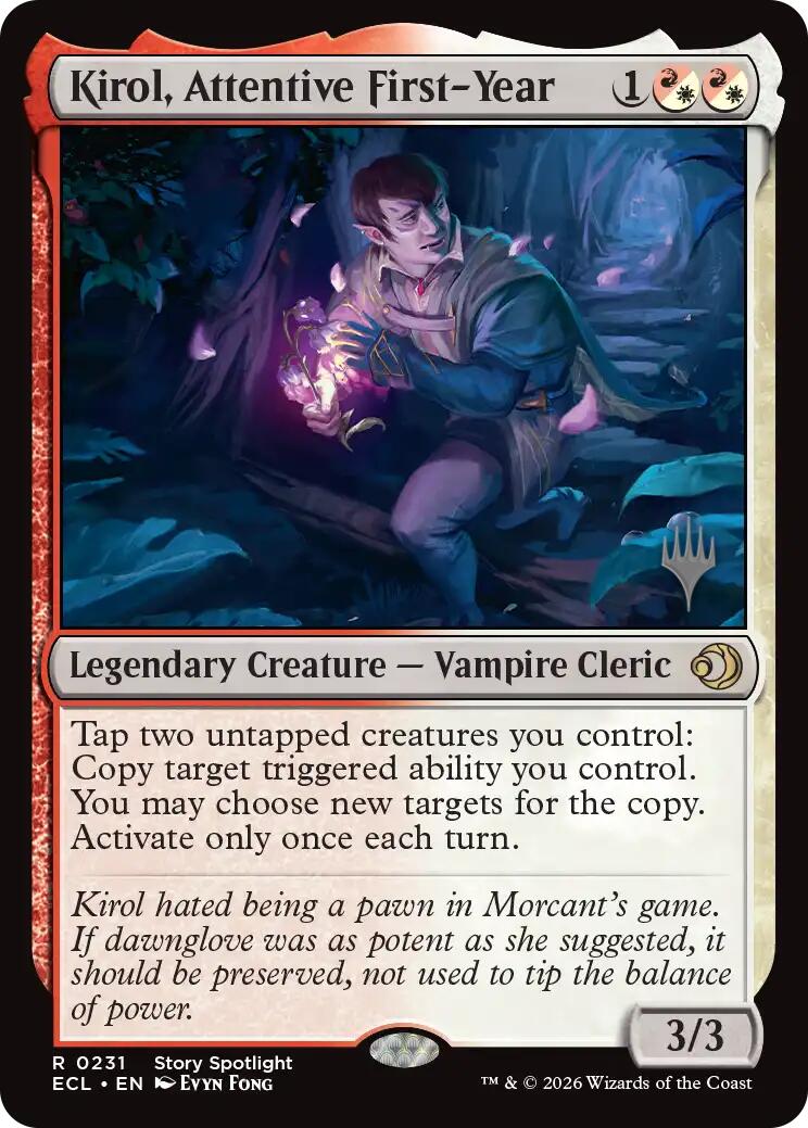 Kirol, Attentive First-Year [Lorwyn Eclipsed Promos] | Cards and Coasters CA