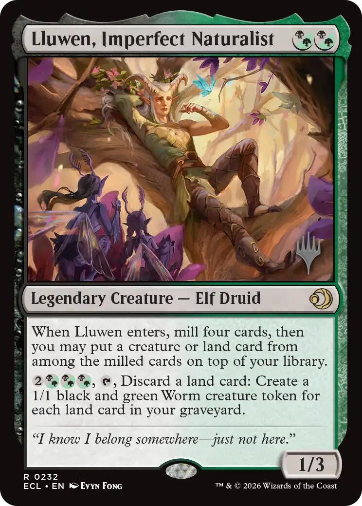 Lluwen, Imperfect Naturalist [Lorwyn Eclipsed Promos] | Cards and Coasters CA