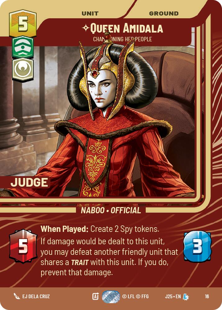Queen Amidala - Championing Her People (16) (16) [Judge Promos] | Cards and Coasters CA