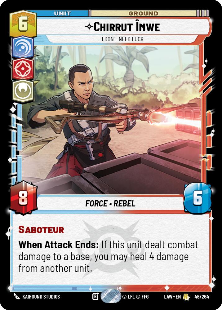 Chirrut Imwe - I Don't Need Luck (46/264) (46/264) [A Lawless Time] | Cards and Coasters CA