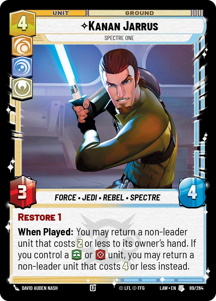 Kanan Jarrus - Spectre One (89/264) (89/264) [A Lawless Time] | Cards and Coasters CA