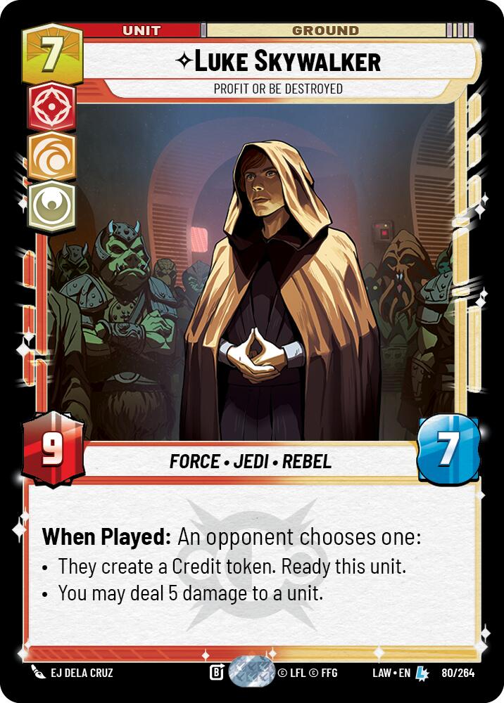 Luke Skywalker - Profit or Be Destroyed (80/264) (80/264) [A Lawless Time] | Cards and Coasters CA
