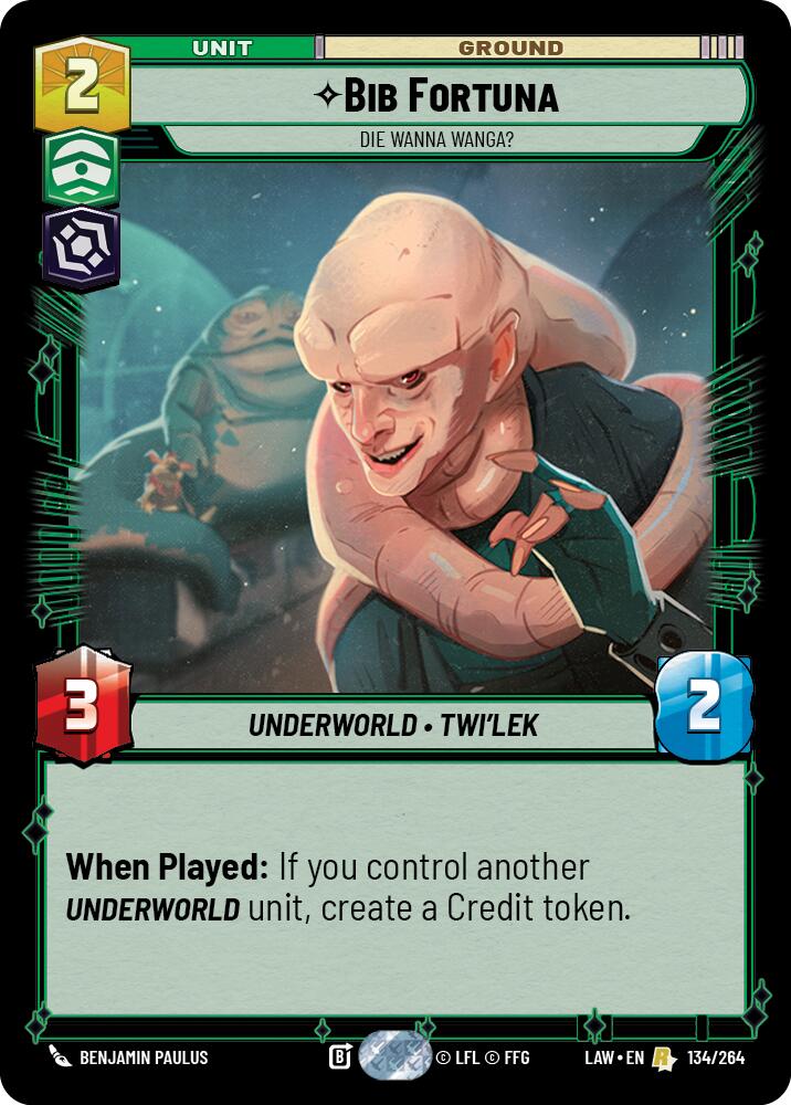 Bib Fortuna - Die Wanna Wanga? (134/264) (134/264) [A Lawless Time] | Cards and Coasters CA
