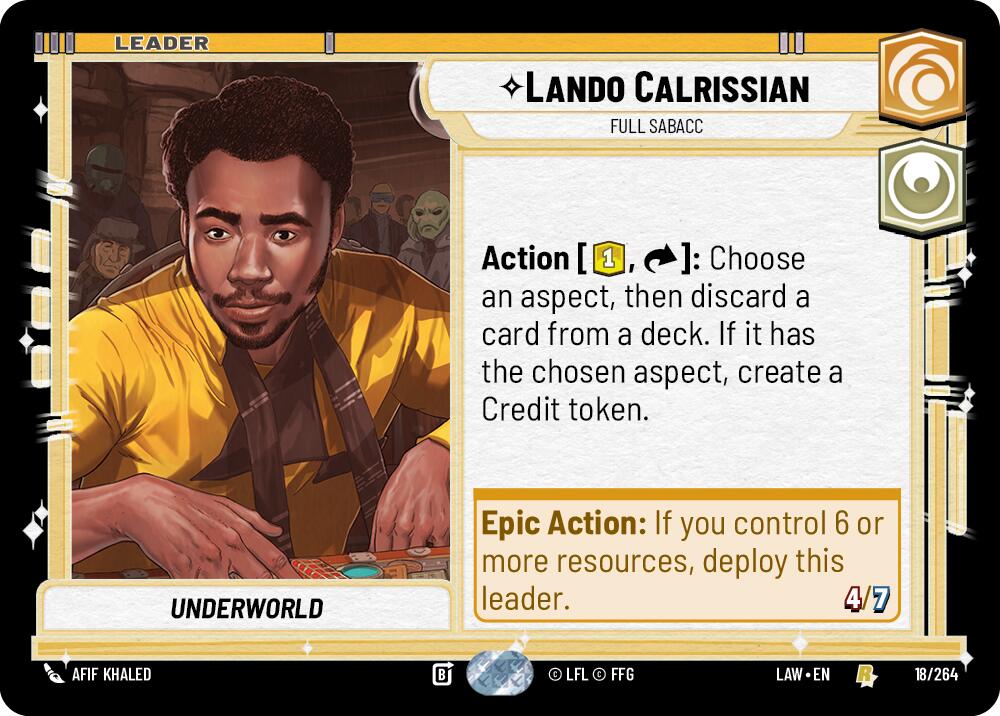 Lando Calrissian - Full Sabacc (18/264) (18/264) [A Lawless Time] | Cards and Coasters CA