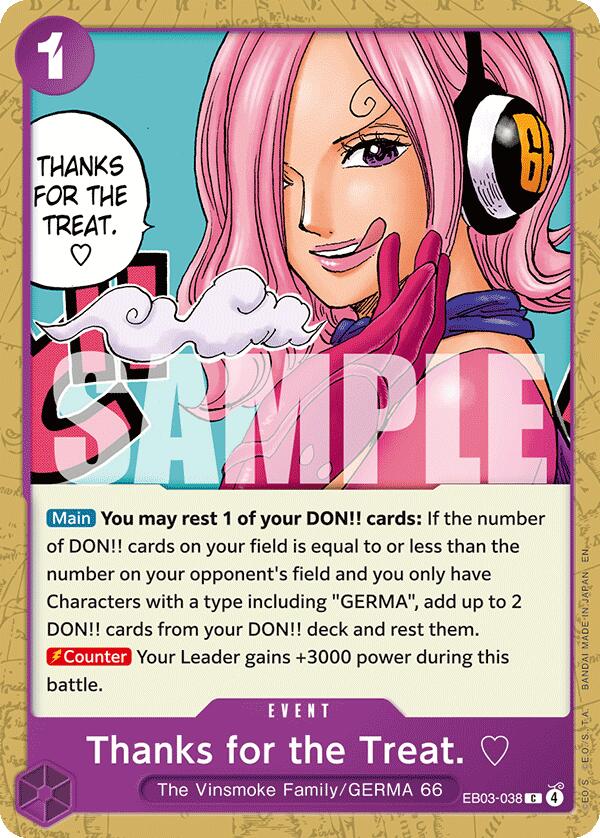 Thanks for the Treat. [Extra Booster: One Piece Heroines Edition] | Cards and Coasters CA