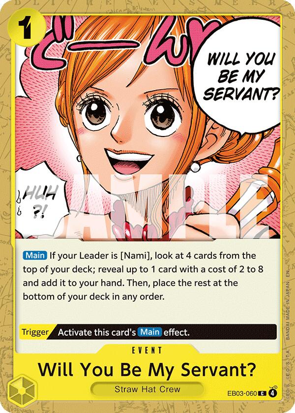 Will You Be My Servant? [Extra Booster: One Piece Heroines Edition] | Cards and Coasters CA