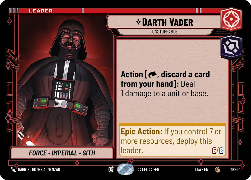Darth Vader - Unstoppable (11/264) (11/264) [A Lawless Time] | Cards and Coasters CA