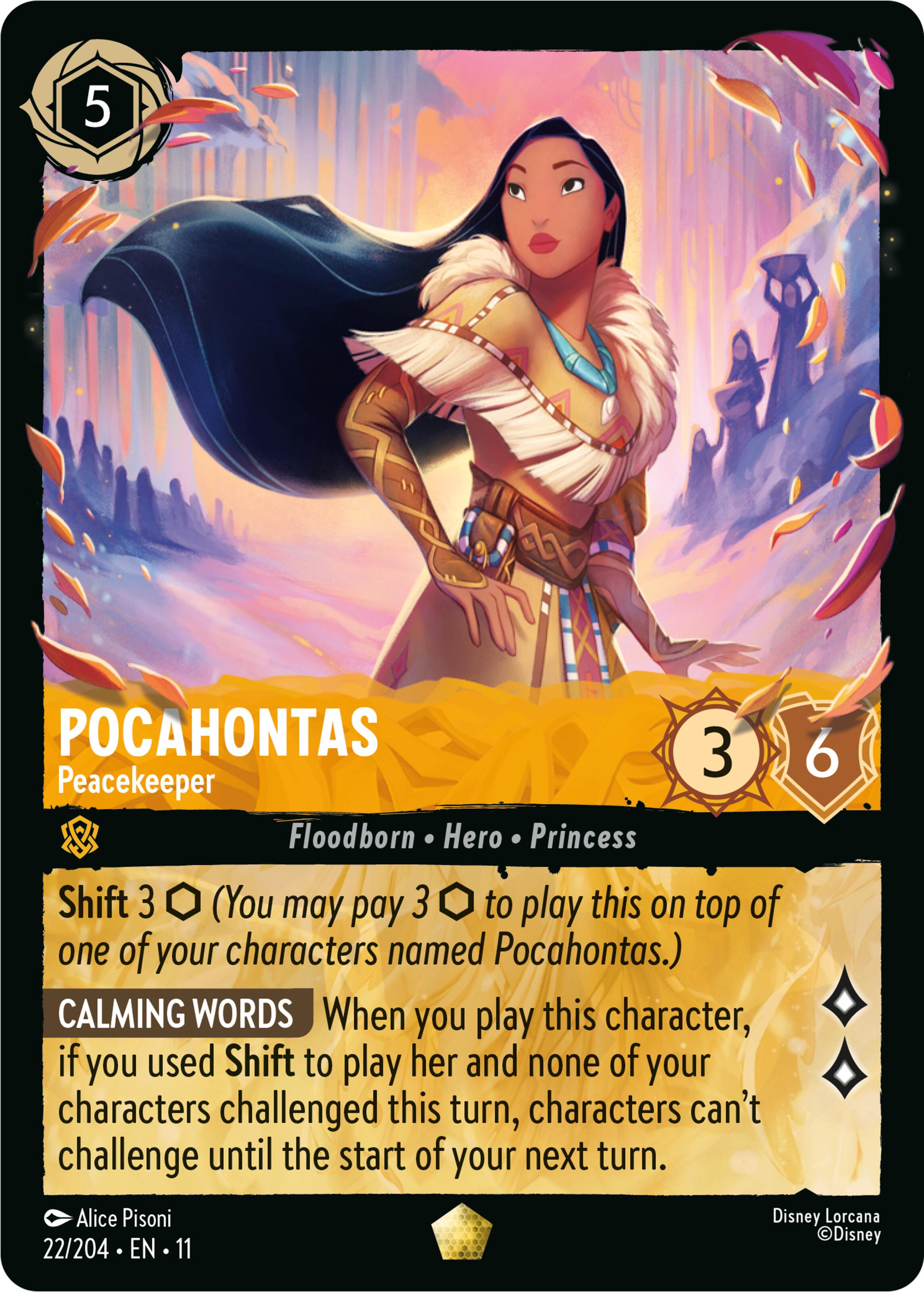Pocahontas - Peacekeeper (22/204) [Winterspell] | Cards and Coasters CA