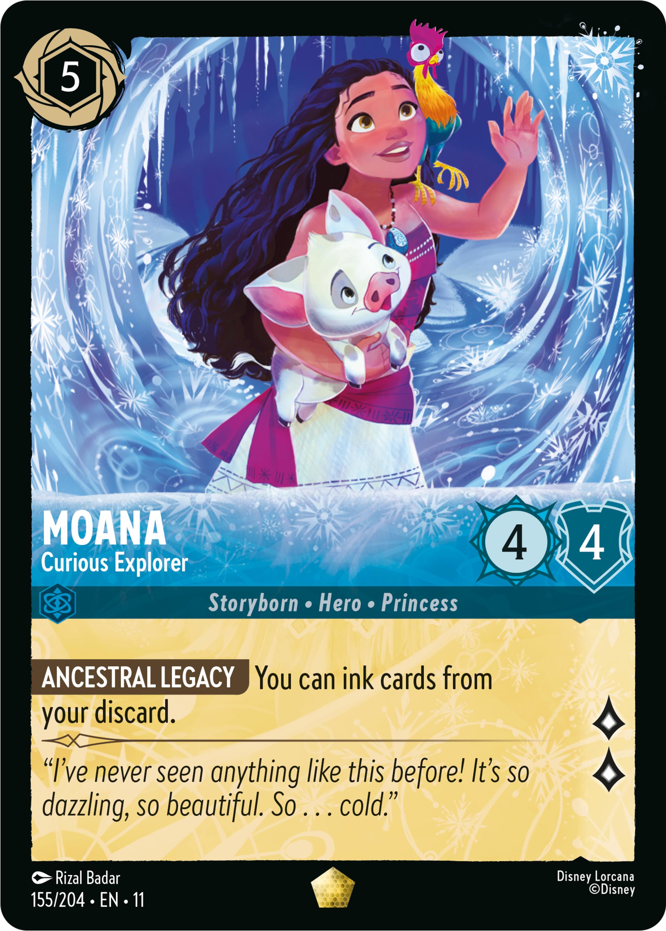 Moana - Curious Explorer (155/204) [Winterspell] | Cards and Coasters CA