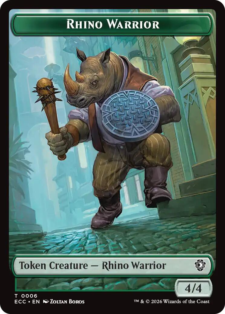 Rhino Warrior // Elemental (0009) Double-Sided Token [Lorwyn Eclipsed Tokens] | Cards and Coasters CA