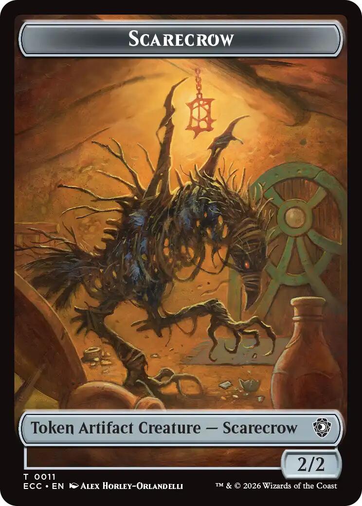Scarecrow // Treasure Double-Sided Token [Lorwyn Eclipsed Tokens] | Cards and Coasters CA