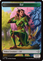Elf // Treasure Double-Sided Token [Lorwyn Eclipsed Tokens] | Cards and Coasters CA