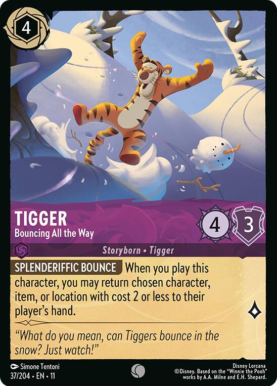 Tigger - Bouncing All the Way (37/204) [Winterspell] | Cards and Coasters CA