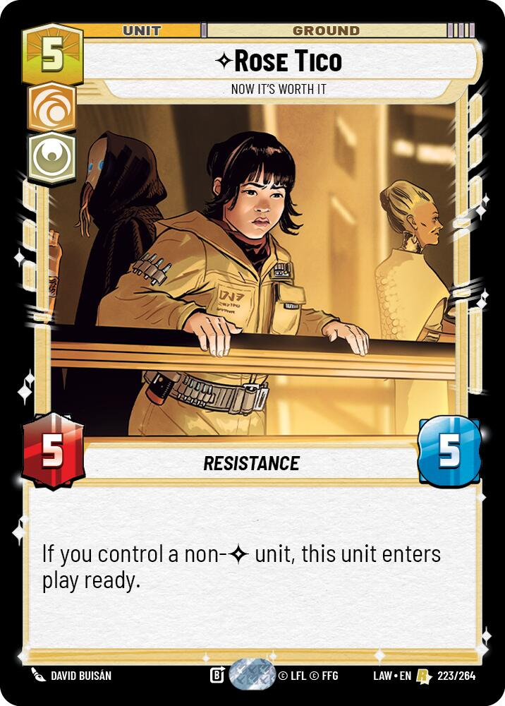 Rose Tico - Now It's Worth It (223/264) (223/264) [A Lawless Time] | Cards and Coasters CA