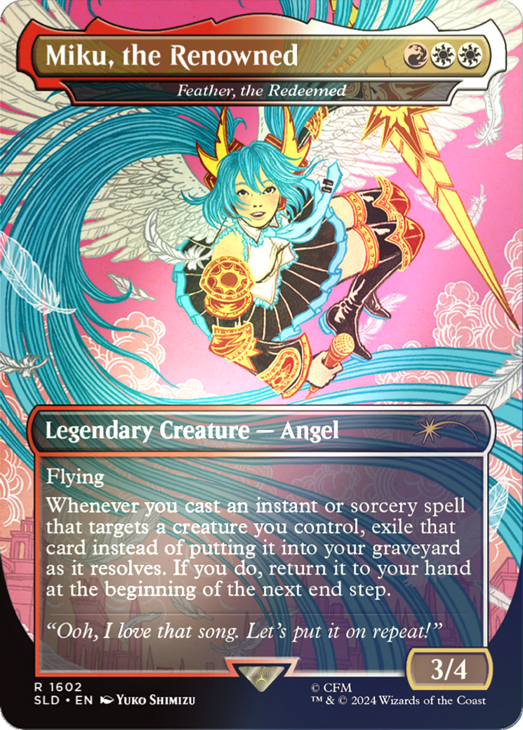 Miku, the Renowned - Feather, the Redeemed (Rainbow Foil) [Secret Lair Drop Series] | Cards and Coasters CA