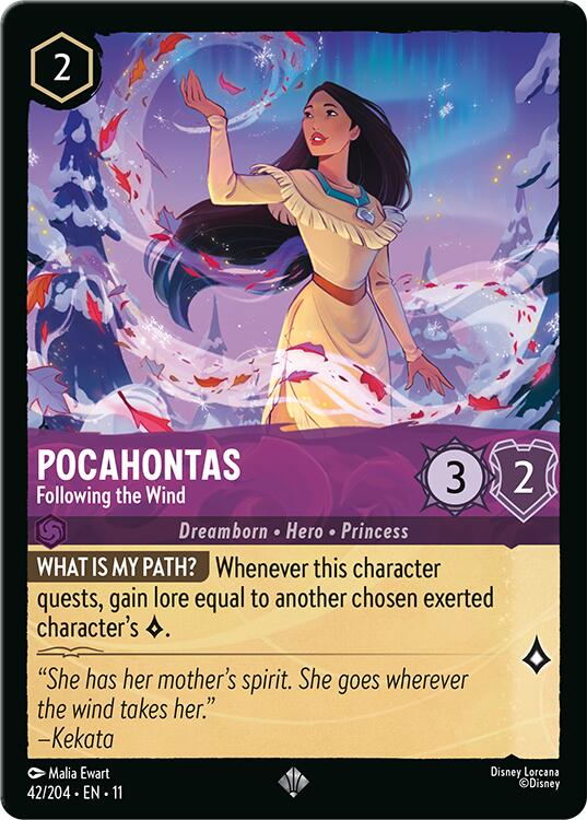 Pocahontas - Following the Wind (42/204) [Winterspell] | Cards and Coasters CA