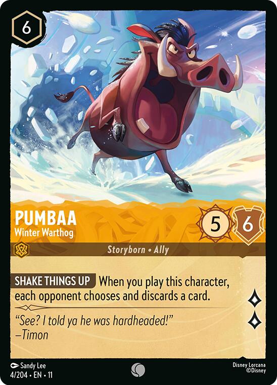 Pumbaa - Winter Warthog (4/204) [Winterspell] | Cards and Coasters CA