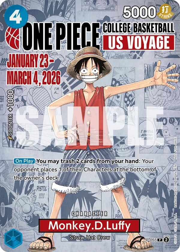 Monkey.D.Luffy (College Basketball US Voyage) [One Piece Promotion Cards] | Cards and Coasters CA