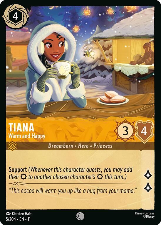 Tiana - Warm and Happy (5/204) [Winterspell] | Cards and Coasters CA