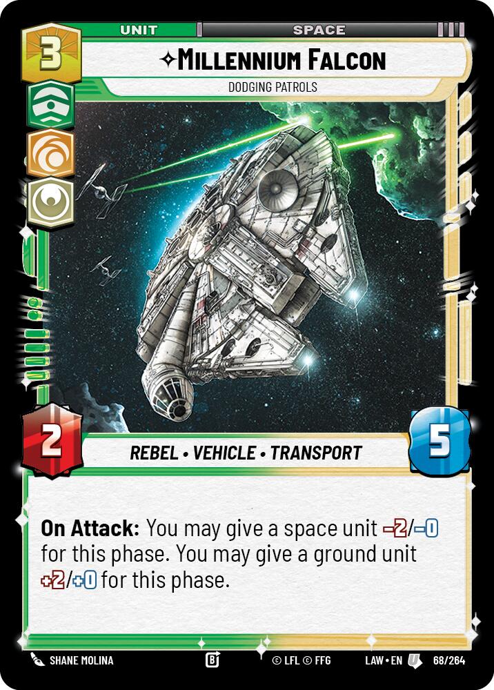Millennium Falcon - Dodging Patrols (68/264) (68/264) [A Lawless Time] | Cards and Coasters CA