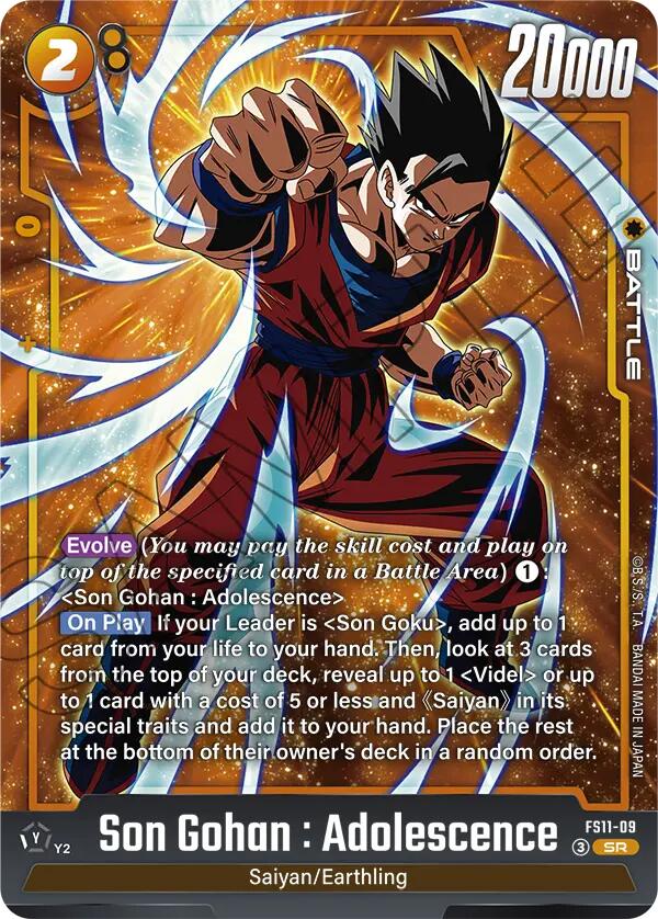 Son Gohan : Adolescence (FS11-09) [Starter Deck EX: The Phase of Evolution] | Cards and Coasters CA
