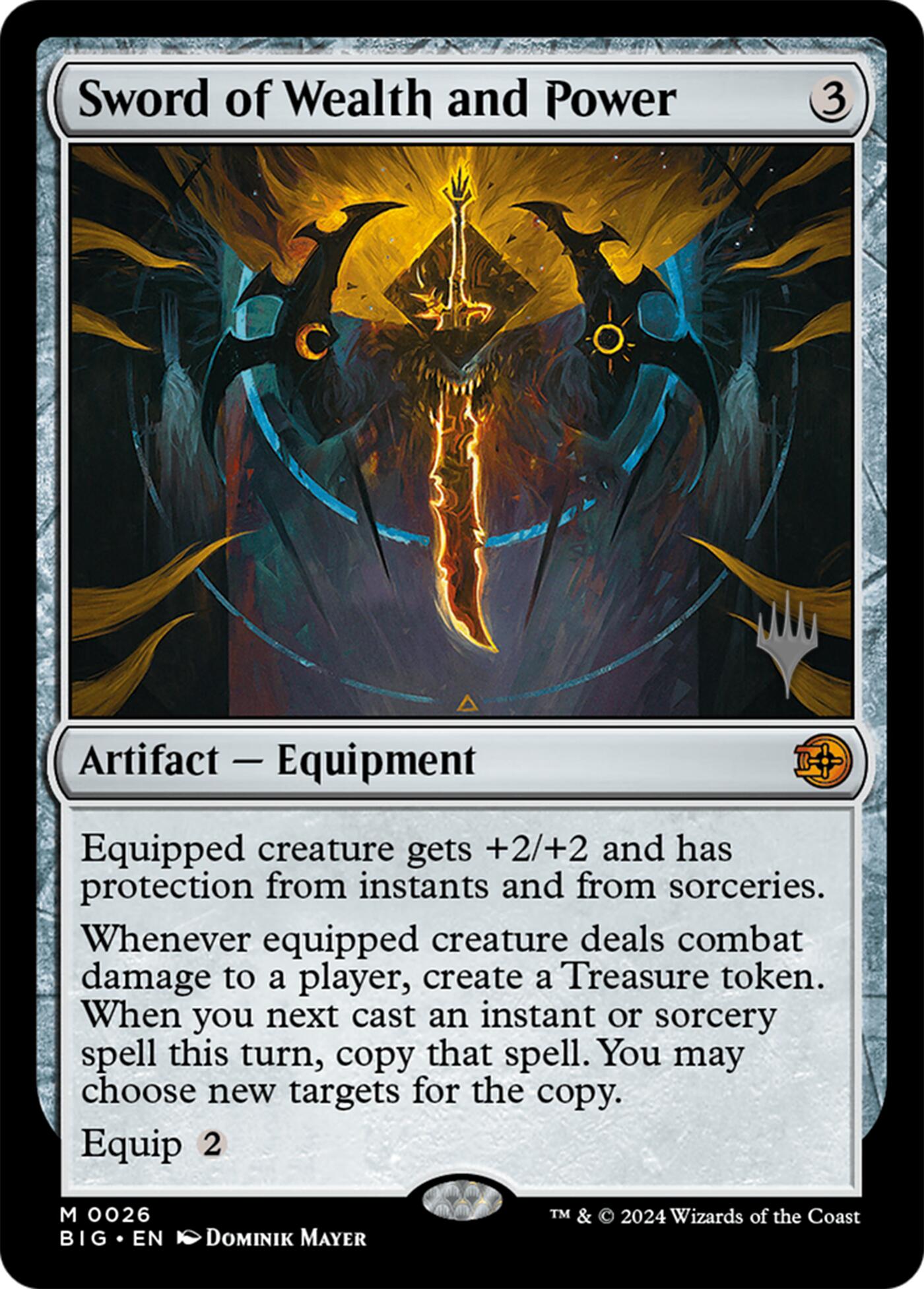 Sword of Wealth and Power [Lorwyn Eclipsed Promos] | Cards and Coasters CA