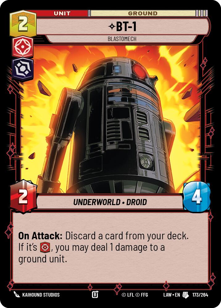 BT-1 - Blastomech (173/264) (173/264) [A Lawless Time] | Cards and Coasters CA