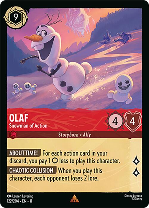 Olaf - Snowman of Action (122/204) [Winterspell] | Cards and Coasters CA