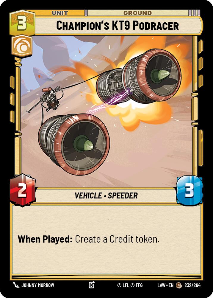 Champion's KT-9 Podracer (232/264) (232/264) [A Lawless Time] | Cards and Coasters CA
