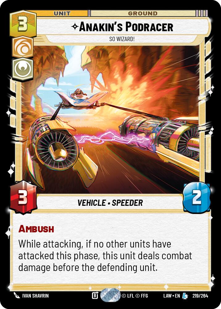 Anakin's Podracer - So Wizard! (219/264) (219/264) [A Lawless Time] | Cards and Coasters CA