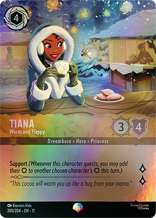 Tiana - Warm and Happy (Epic) (205/204) [Winterspell] | Cards and Coasters CA