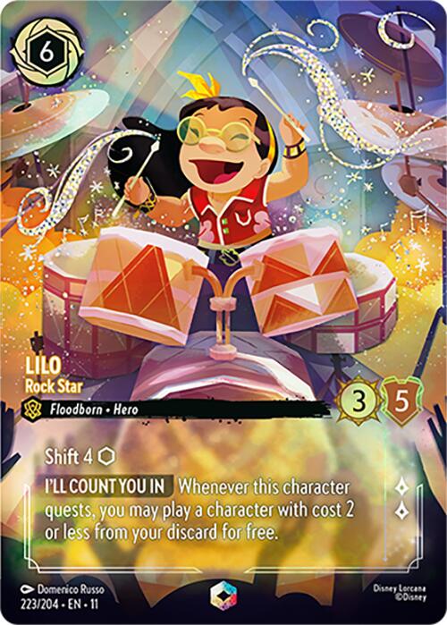 Lilo - Rock Star (Enchanted) (223/204) [Winterspell] | Cards and Coasters CA