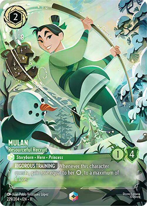 Mulan - Resourceful Recruit (Enchanted) (229/204) [Winterspell] | Cards and Coasters CA