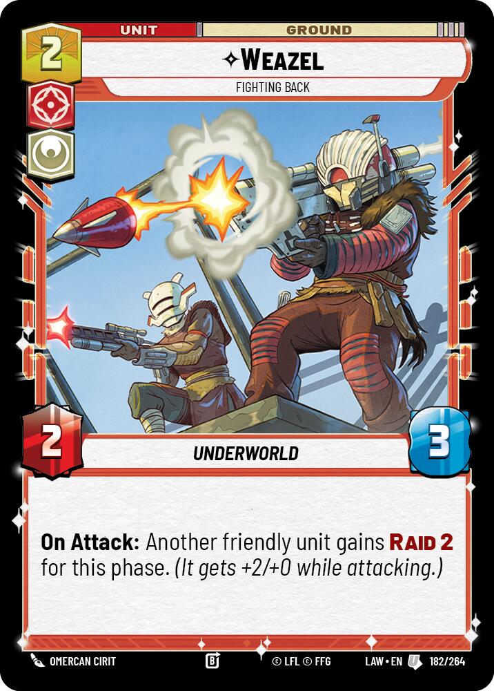 Weazel - Fighting Back (182/264) (182/264) [A Lawless Time] | Cards and Coasters CA
