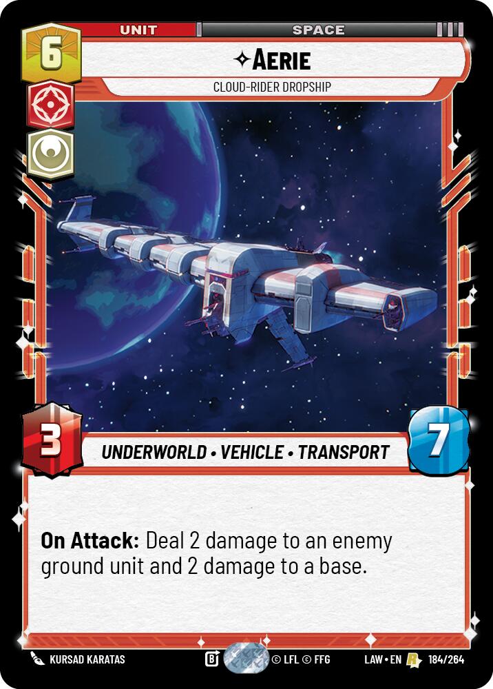 Aerie - Cloud-Rider Dropship (184/264) (184/264) [A Lawless Time] | Cards and Coasters CA