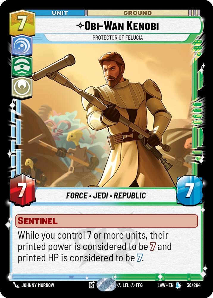 Obi-Wan Kenobi - Protector of Felucia (36/264) (36/264) [A Lawless Time] | Cards and Coasters CA